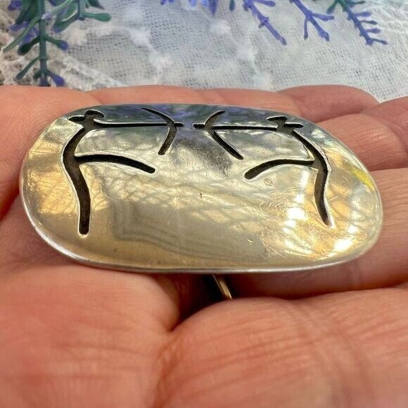 Vintage Taxco Mexico 950 Sterling Bow & Arrow Duel Overlay Pin W/ 925 Converter - Picture 2 of 9